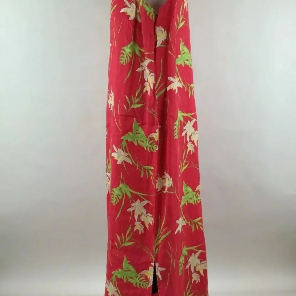 JM Collection by Jennifer Moore Women Linen Floral Maxi Dress. Size 14.